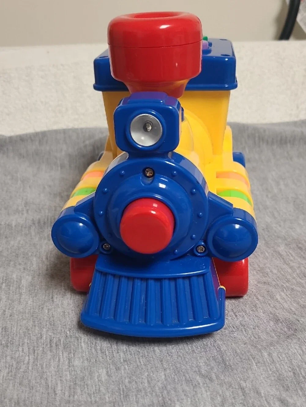 Educational Yellow Toddler Train Toy with Colorful Buttons
